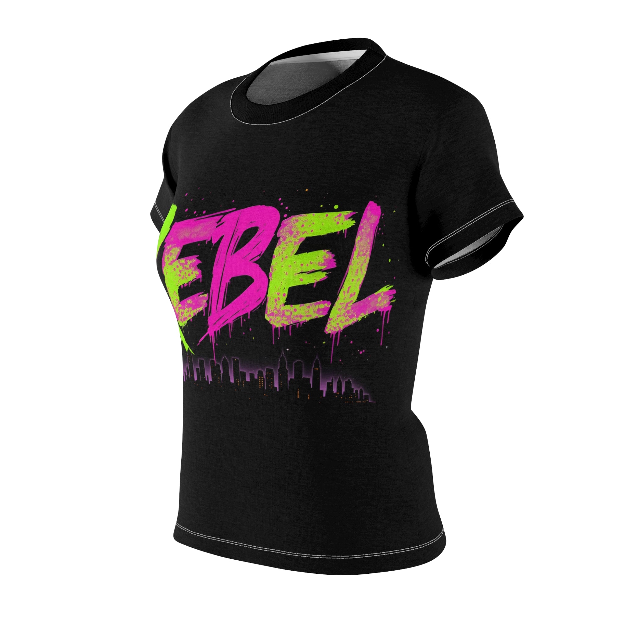 Rebel Graffiti Women's Tee — Neon Street Style Urban Vibe