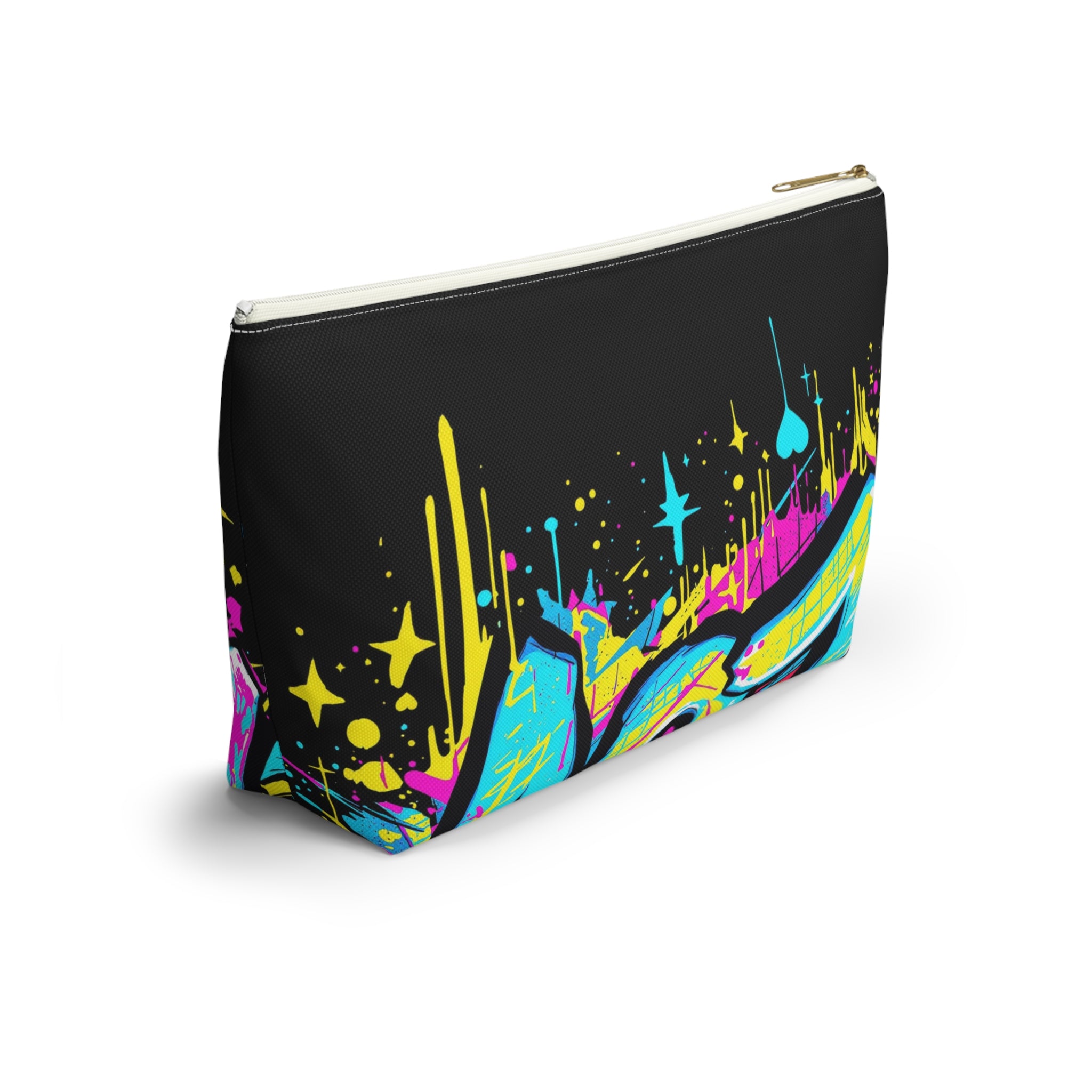 Graffiti Neon Accessory Pouch — Bold Urban Makeup Bag with 'Glow' Street Art Design