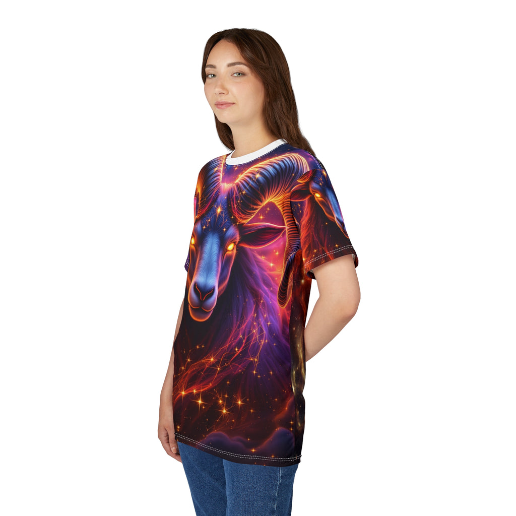 Aries Cosmic Ram Tee — Zodiac Traits Front & Back