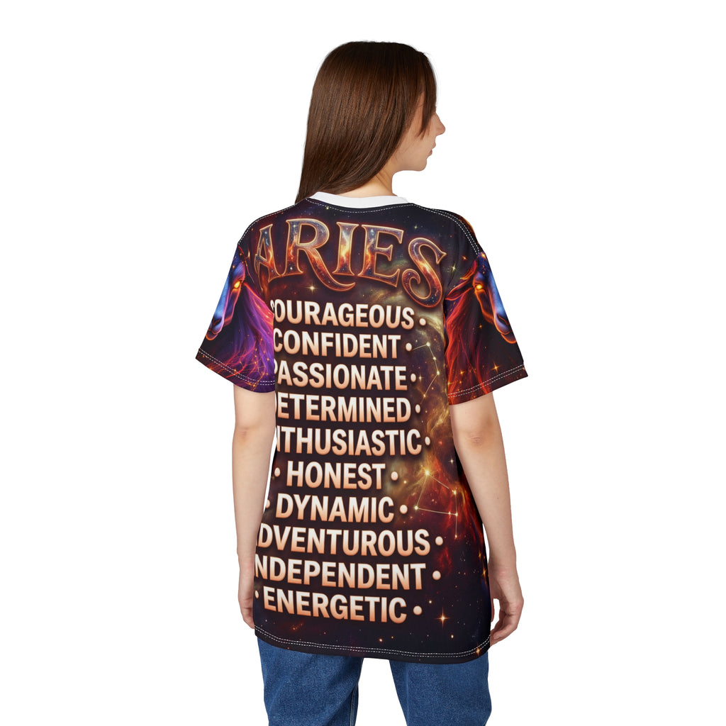 Aries Cosmic Ram Tee — Zodiac Traits Front & Back