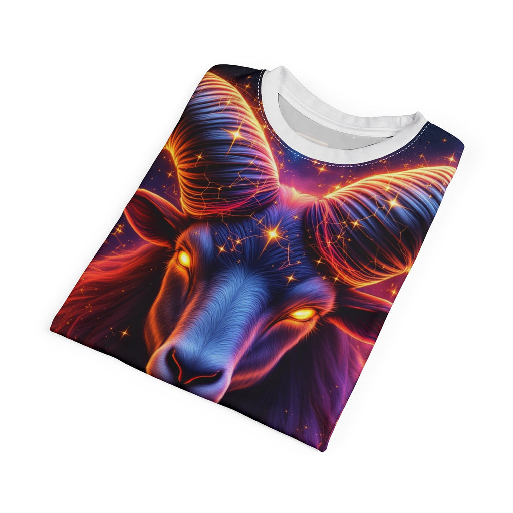 Aries Cosmic Ram Tee — Zodiac Traits Front & Back