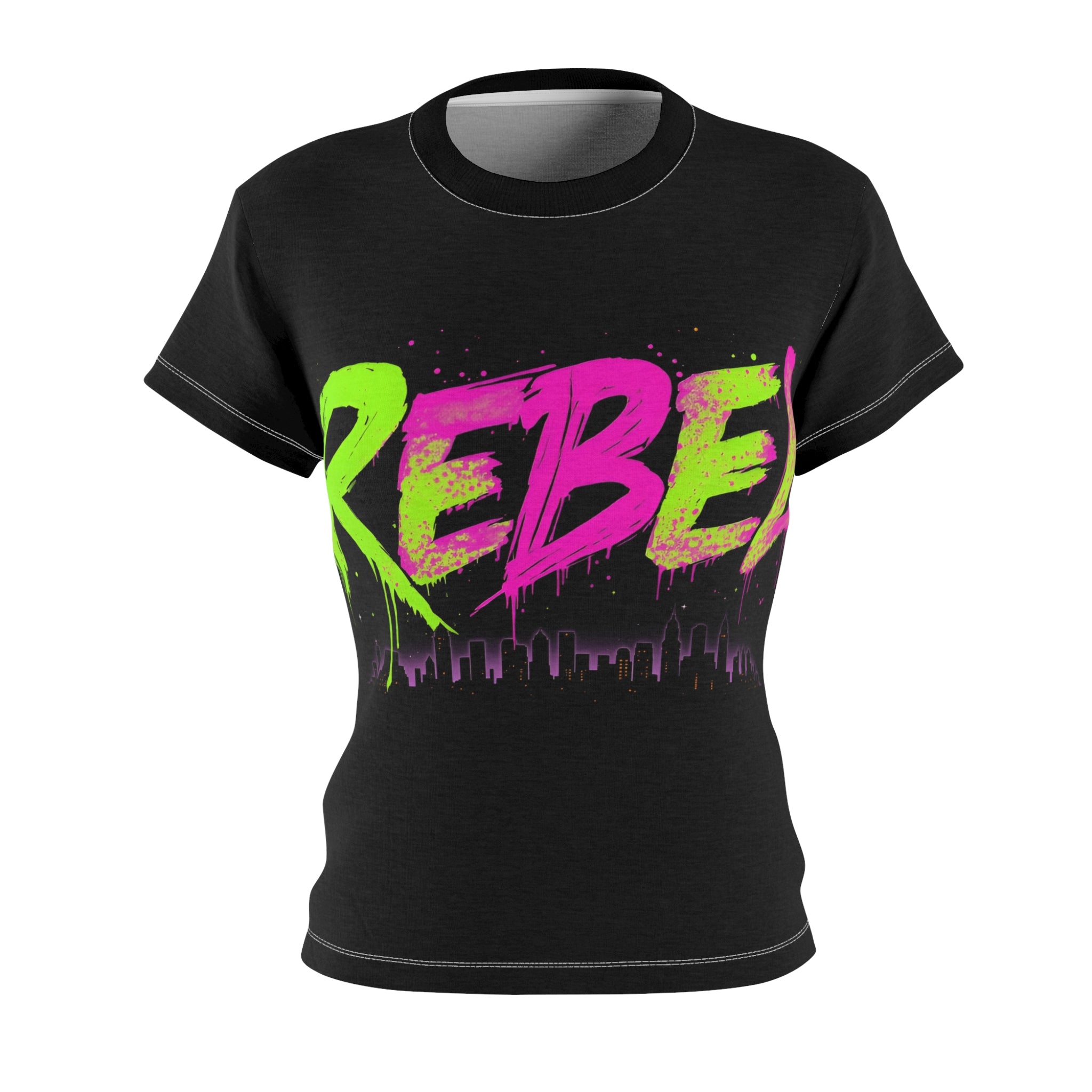 Rebel Graffiti Women's Tee — Neon Street Style Urban Vibe