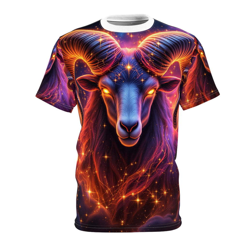 Aries Cosmic Ram Tee — Zodiac Traits Front & Back