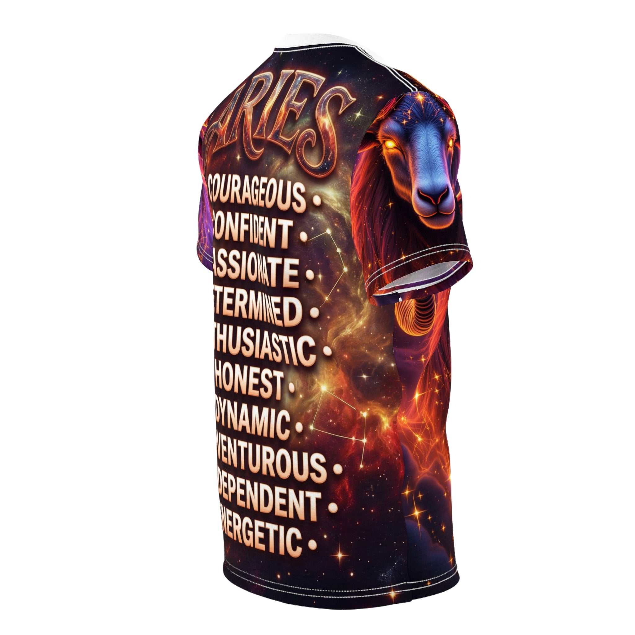 Aries Cosmic Ram Tee — Zodiac Traits Front & Back